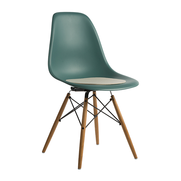 Sedia Dsw Oceano, Base Acero Con Cuscino In Feltro Bianco
