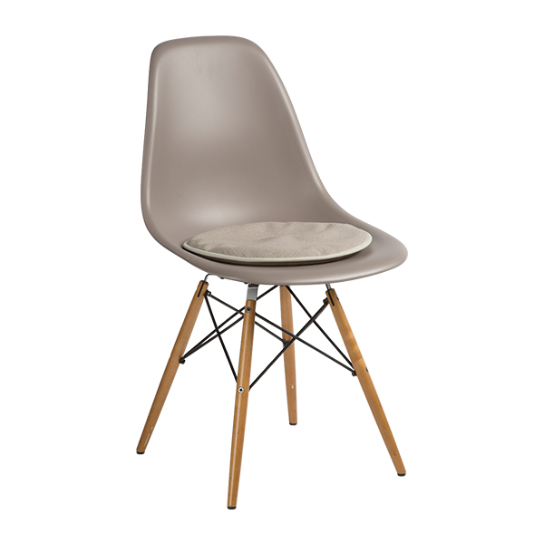 Sedia Dsw Grigio Malva, Base Acero Con Seat Dot Sabbia Caffè