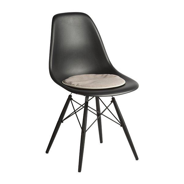 Sedia Dsw Nera, Base Neracon Seat Dot Sabbia Caffè