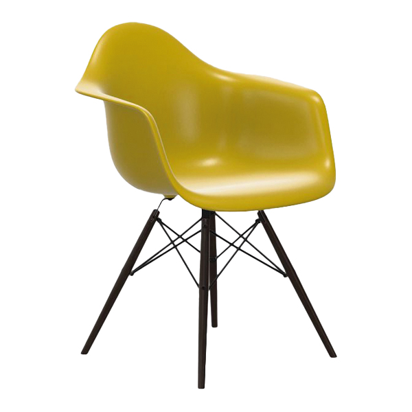 Poltrona Daw Eames Senape, Base Nera