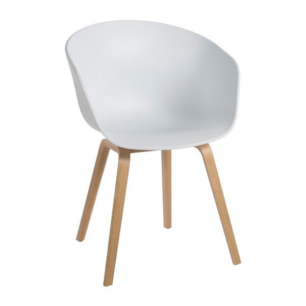 Sedia Aac 22 Bianca, Base Rovere