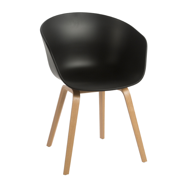 Sedia Aac 22 Nera, Base Rovere