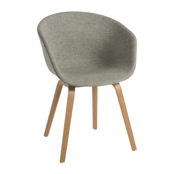 Sedia Aac 23 Imbottita Grigia, Base Rovere
