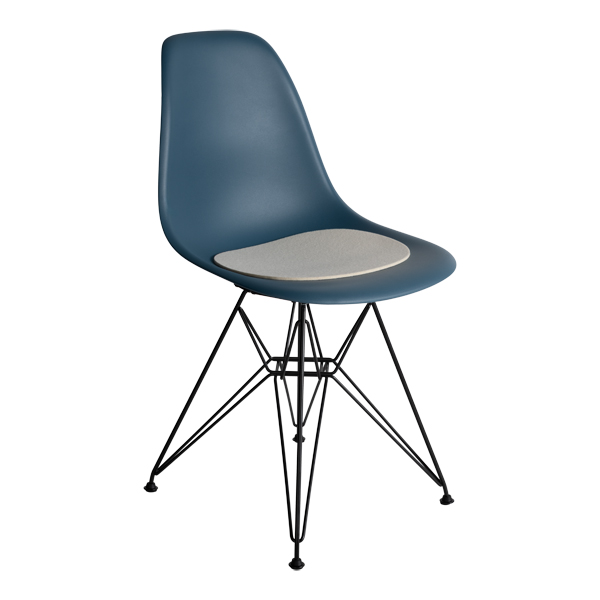 Dsr Chair Black Seablue Seat With Felt Pad White