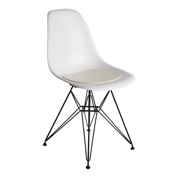 Dsr Chair Black White Seat With Felt Pad White