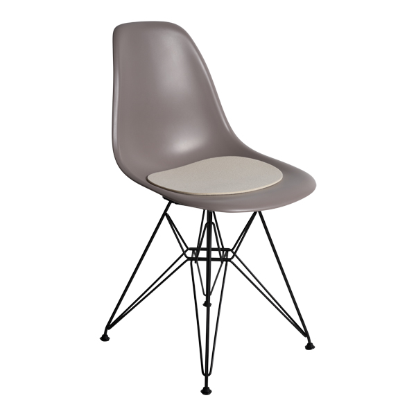 Dsr Chair Black Mauve Grey Seat With Felt Pad White