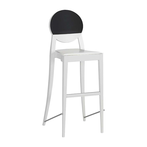 Sgabello Copenhagen Bianco, Seduta In Pelle Bianca