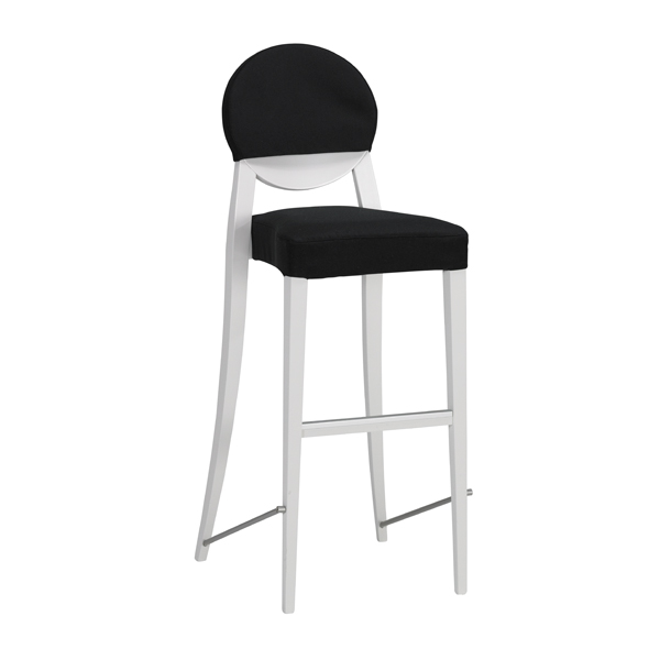 Sgabello Copenhagen Bianco, Riv. Nero