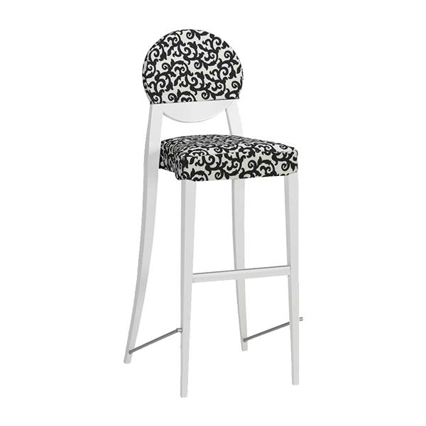 Sgabello Copenhagen Bianco, Riv. Crema Nero