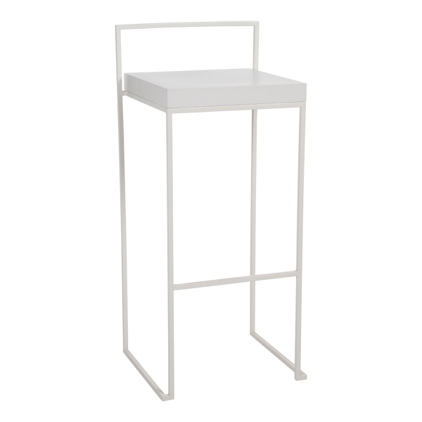 Sgabello Da Bar Monza Bianco Con Seduta Bianca L39 Sh75 Cm