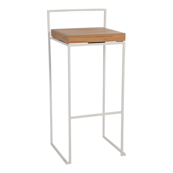 Sgabello Da Bar Monza Bianco Con Seduta Sylt W39 Sh75 Cm