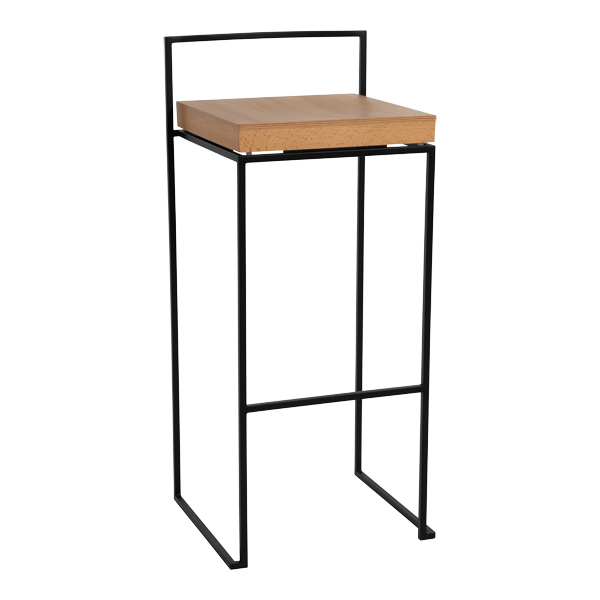 Sgabello Da Bar Monza Nero Con Seduta Sylt W39 Sh75 Cm