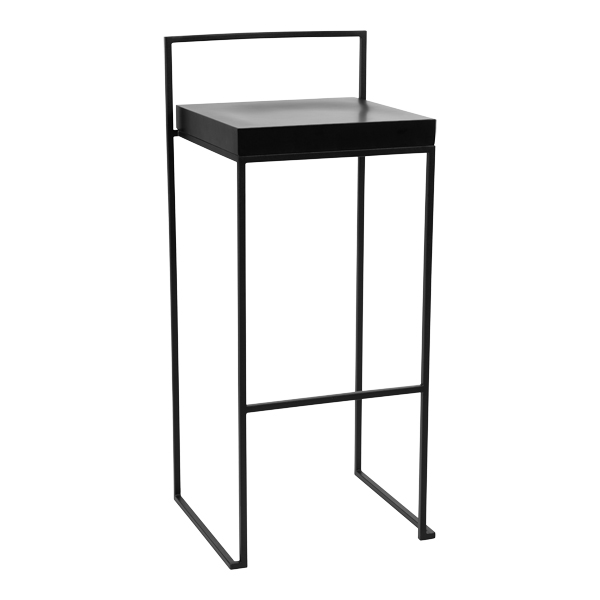 Sgabello Da Bar Monza Nero Con Seduta Nera L39 Sh75 Cm