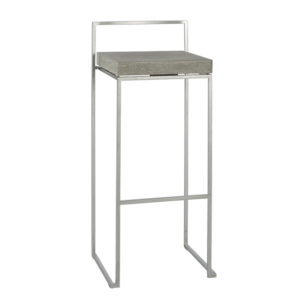 Sgabello Monza Con Seduta Cemento W39 D39 H88 Sh75 Cm