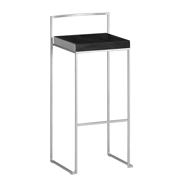 Sgabello Monza Con Seduta Nera W39 D39 H88 Sh75 Cm