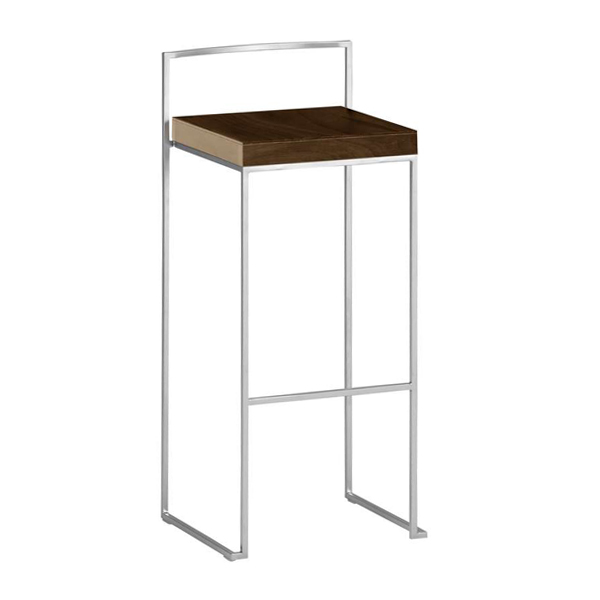 Sgabello Monza Con Seduta Noce W39 D39 H88 Sh75cm