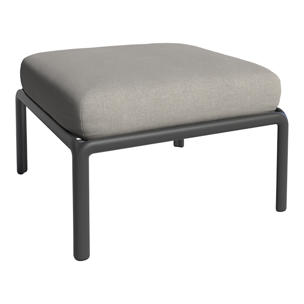 Sgabello Komodo Antracite Con Cuscino Grigio