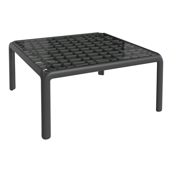 Tavolino Komodo Antracite Con Piano In Vetro