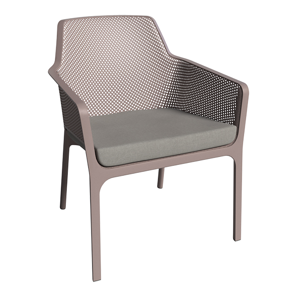 Poltroncina Net Relax Taupe Con Cuscino Grigio