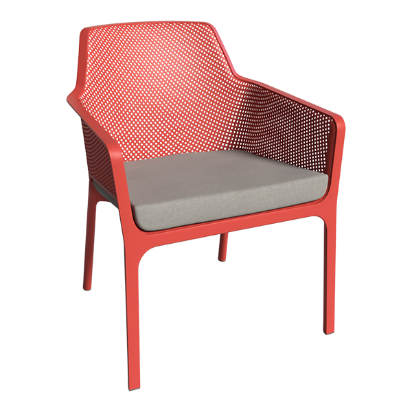 Poltroncina Net Relax Corallo Con Cuscino Grigio
