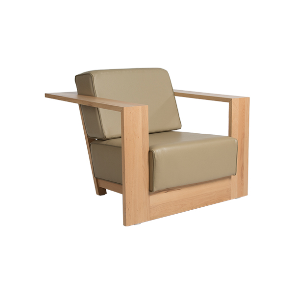 Poltrona Sylt Con Set Di Cuscini In Pelle Taupe