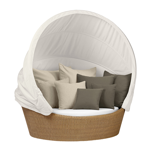 Divano Orbit Dedon Naturale Con Cuscino Bianco