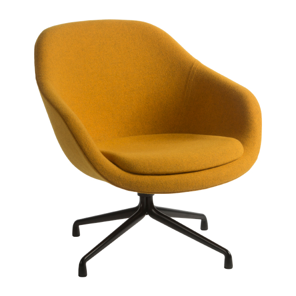 Poltrona Girevole About A Lounge Aal 81 Imbottita Curry Nero