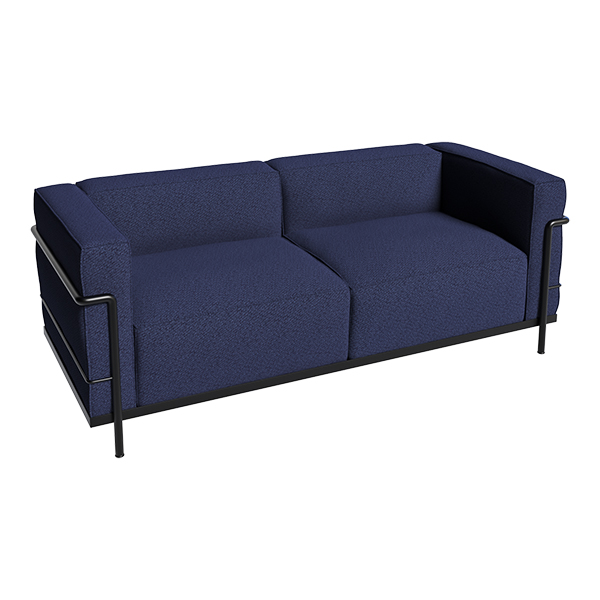 Divano Grand Outdoor Lc3 In Tessuto Blu Navy