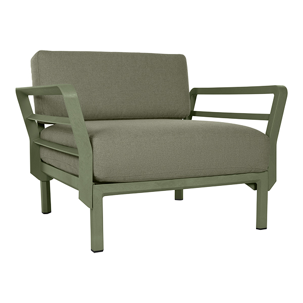 Poltrona Maximo Verde Con Set Di Cuscini Verde Cactus