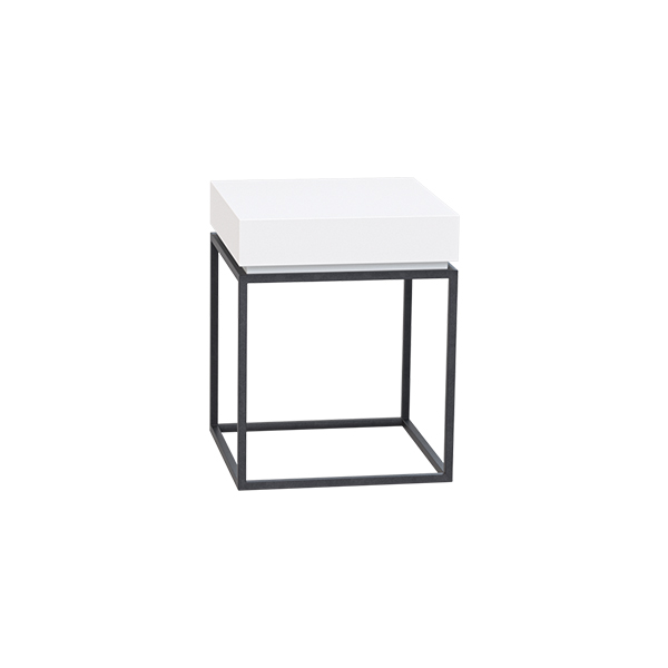 Tavolino Zinzo Nero Con Massif Bianco L40 L40 H50 Cm