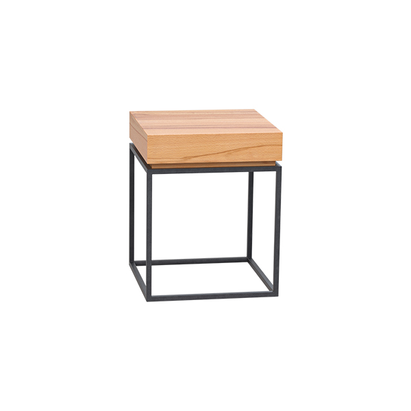 Tavolino Zinzo Nero Con Massif Sylt 40 40 H50 Cm