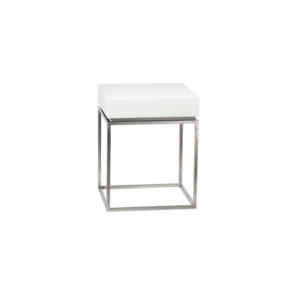 Tavolino Zinzo Con Massif Bianco L40 L40 H50 Cm
