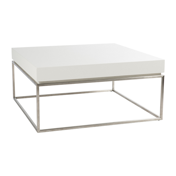 Tavolo Zinzo Con Massif Bianco L84 W84 H40 Cm