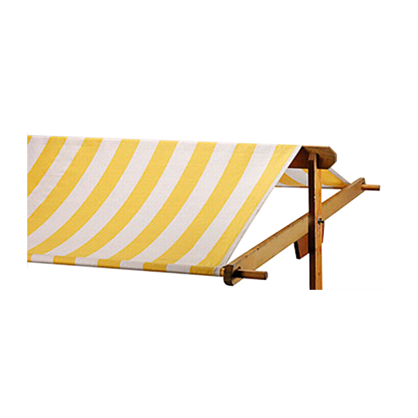 Bancarella In Legno L200 W95 H243cm Con Telone Giallo Bianco