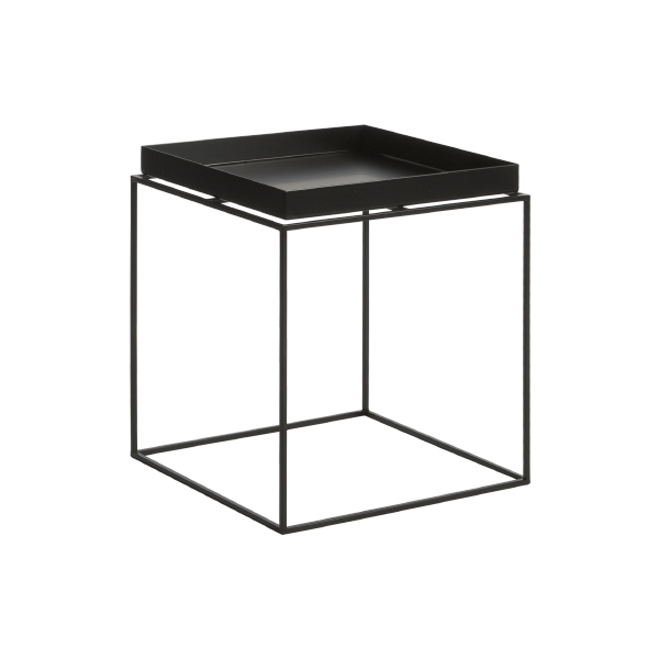 Tavolino Tray Nero L40 W40 H44 Cm