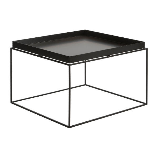 Tavolino Tray Nero L60 W60 H39 Cm