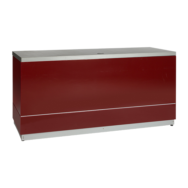 Bancone Rosso W200 D70 H95cm Con Piano