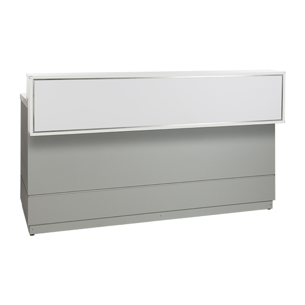 Bancone Grigio Argento L200 D83 H115cm Con Piano