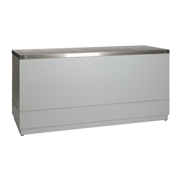 Bancone Grigio Argento L200 D70 H95cm Con Piano Cns