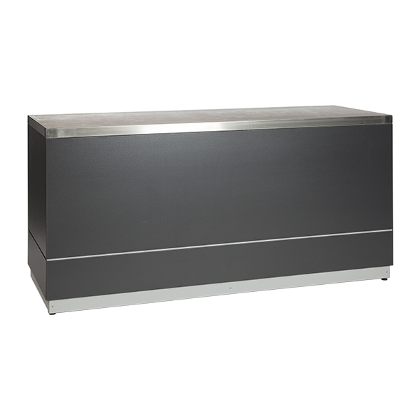 Bancone Antracite W200 D70 H95 Cm Con Piano Cns
