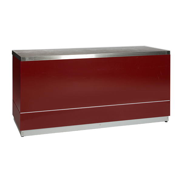 Bancone Rosso W200 D70 H95 Cm Con Piano Cns