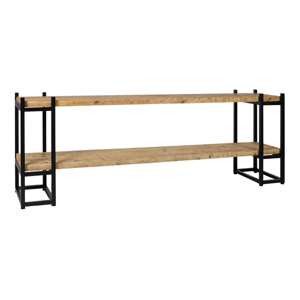 Scaffale Bornholm Con 2 Ripiani L200 D43 H72 Cm