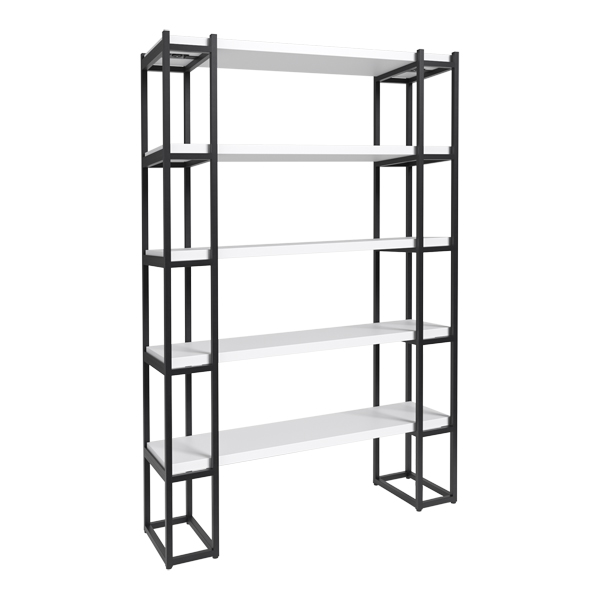 Scaffale Ibiza Bianco Con 5 Ripiani L140 D43 H215 Cm