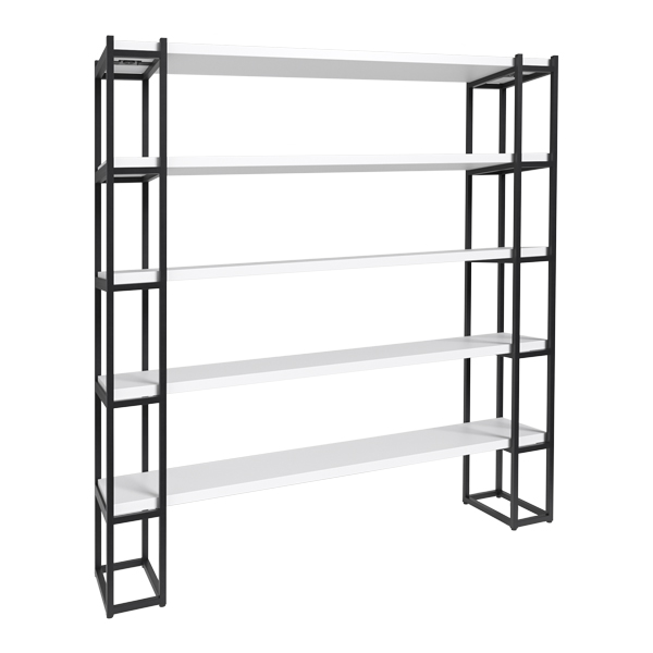 Scaffale Ibiza Bianco Con 5 Ripiani L200 D43 H215 Cm