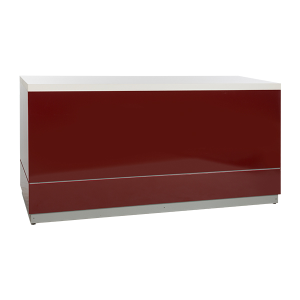 Bancone Rosso L200 D70 H95 Cm Con Piano Bianco