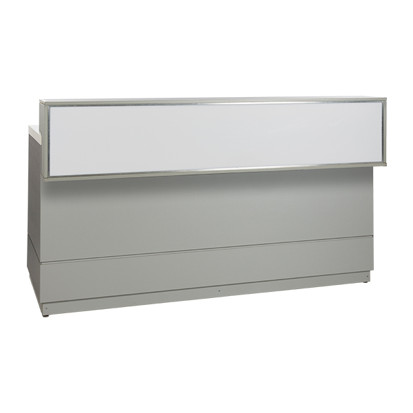 Bancone Grigio Argento L200 D83 H115 Cm Con Piano