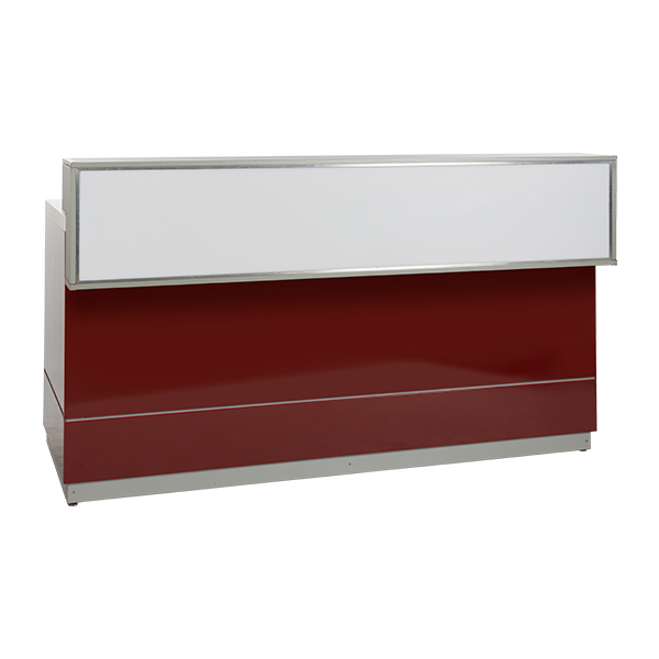 Bancone Rosso L200 D83 H115 Cm Con Piano Bianco