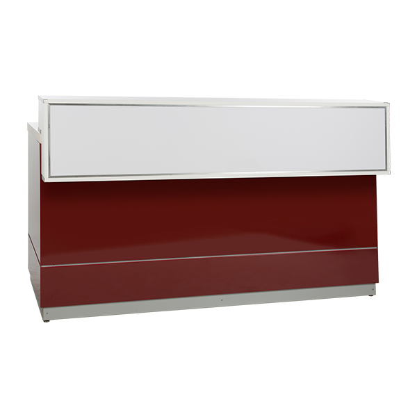 Bancone Rosso L200 D83 H115 Cm Con Piano Bianco