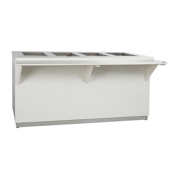 Bancone Buffet Bianco L200 D123 H95cm Con Piano A Led