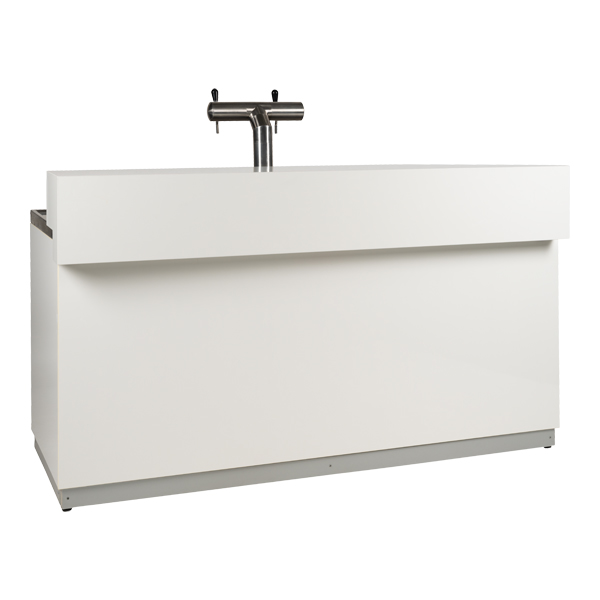 Banco Birra Bianco L200 P80 H115 Cm Con Piano Cns